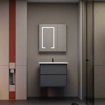 Set mobili da bagno SANTORINI, 60x50 cm, 2 pezzi, mobili da bagno grigio e bianco Titolo predefinito Alessandro Design