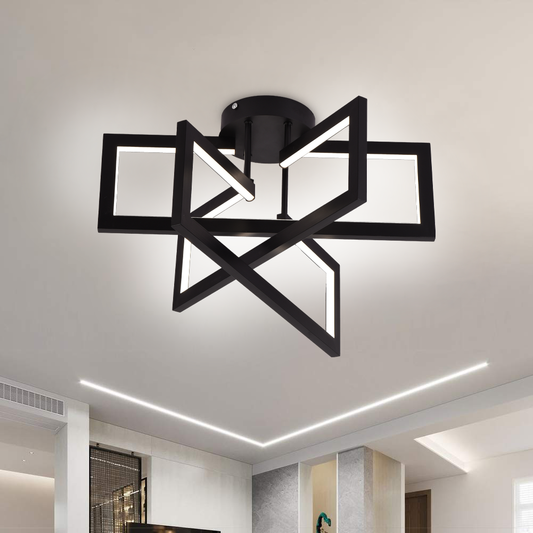 Lampadario LED con telecomando 72W, 3 Elementi, Luce Fredda/Calda/Neutra, Dimmerabile, Nero, LT750/3BK Lampadari LED con Telecomando Titolo predefinito Alessandro Design