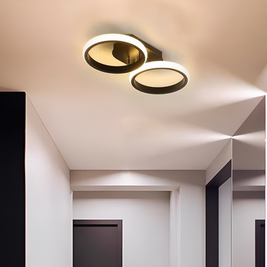 Lampadario LED Celio, 16W, 2 Cerchi, Luce Fredda/Calda/Neutra, Lampadari LED Neri Titolo predefinito Alessandro Design
