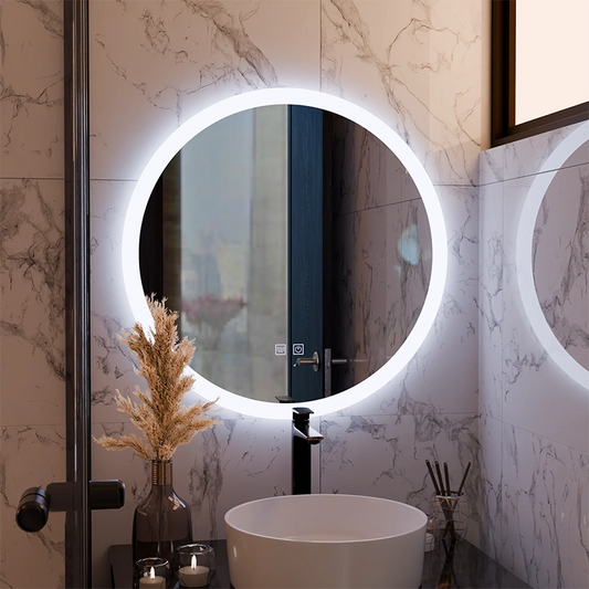 Specchio rotondo a LED, 60 cm, Noxia Touch, sistema Demister, dimmerabile