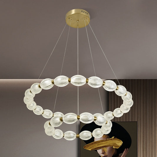 Lampadario LED a sospensione FAUSTO, 83W, Luce Fredda/Calda/Neutra, Altezza regolabile, Lampadari Moderni Oro Titolo predefinito Alessandro Design