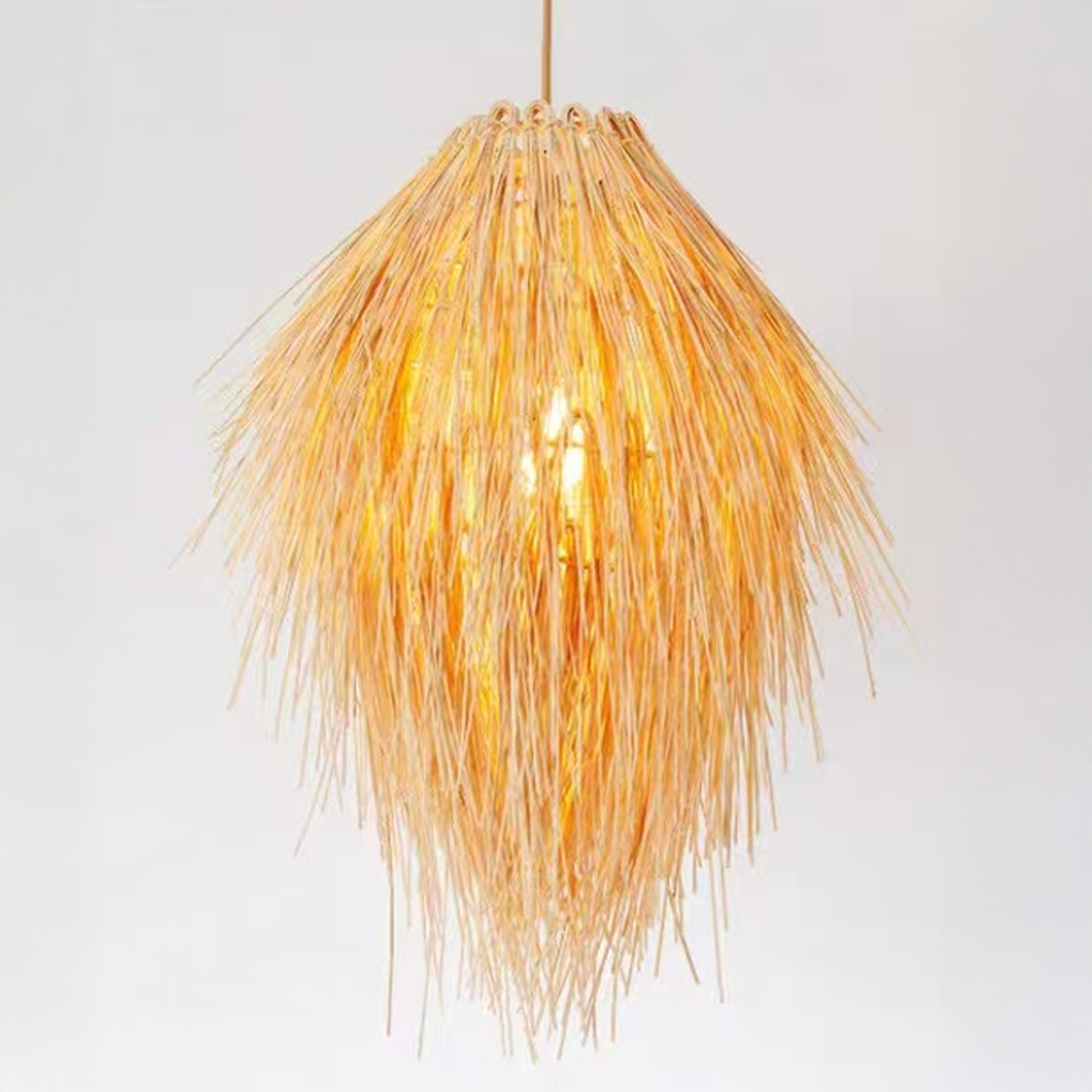 Lampadario vintage in paglia LV810, 1xE27, rustico, 38 cm, giallo Lampadari vintage Titolo predefinito Alessandro Design