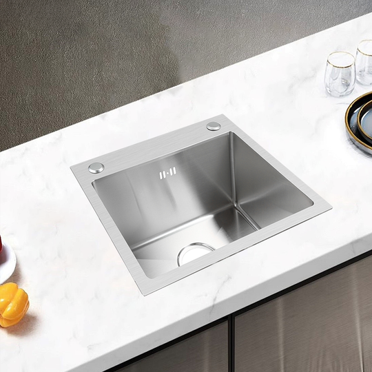 Lavello da cucina in acciaio inox 60x45x21 cm, acciaio inox spazzolato Titolo predefinito Alessandro Design