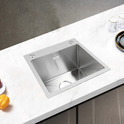 Lavello da cucina in acciaio inox 60x45x21 cm, acciaio inox spazzolato Titolo predefinito Alessandro Design