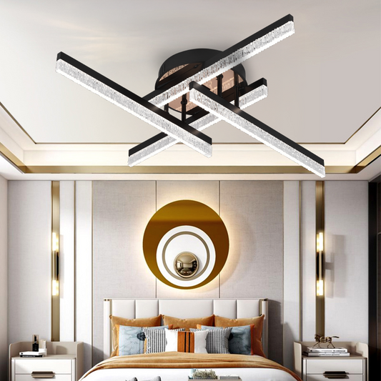 Lampadario LED con Telecomando LT179/4BK, 34W, 4 Elementi, Luce Fredda/Calda/Neutra, Dimmerabile, Nero Lampadari LED con Telecomando Titolo predefinito Alessandro Design