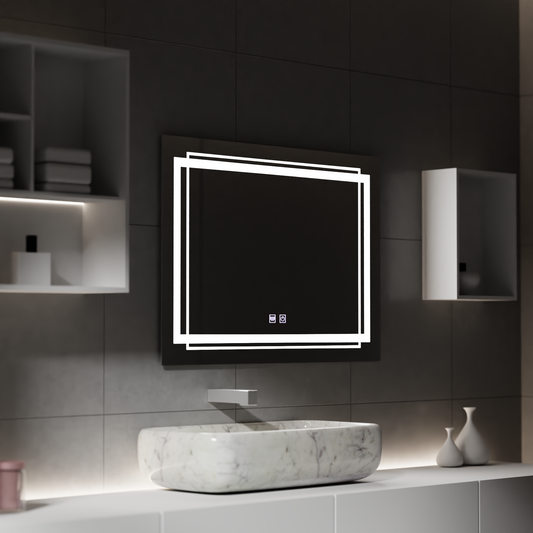 Specchio LED rettangolare, 80x60cm, KOVEN Touch, Sistema Demister, Specchi Dimmerabili Korman E Titolo predefinito Alessandro Design