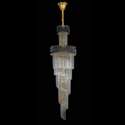 Lampadario in Cristallo CC900/600X1800, 27xE14, Diametro 60cm, Altezza 180cm, Oro Lucido e Nero, Altezza Regolabile, Design Elegante Lampadari in Cristallo Titolo predefinito Alessandro Design