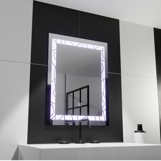 Specchio rettangolare a LED, 60x80 cm, Deco Frame Basic Touch Specchi Korman C Titolo predefinito Alessandro Design