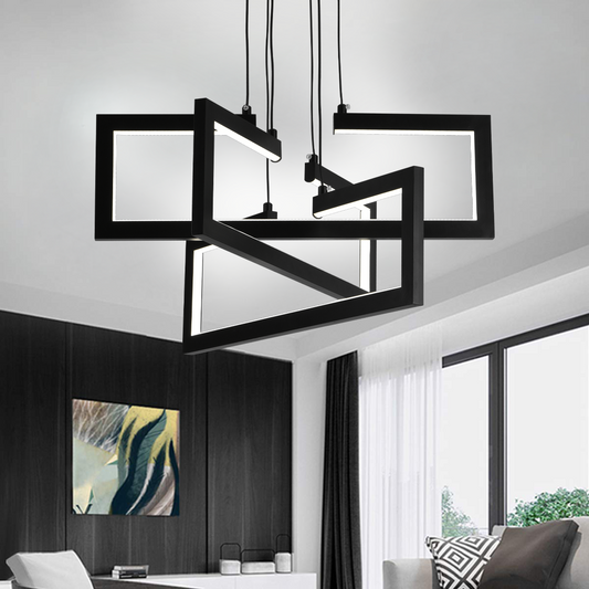 Lampadario LED con telecomando, Sospensione 71W, 3 Elementi, Luce Fredda/Calda/Neutra, Dimmerabile, Regolabile in Altezza, Nero Lampadari LED con Telecomando Titolo predefinito Alessandro Design