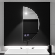 FELhold Crescent Specchio LED, 160x80cm, Sistema Touch, Luce Fredda 6000K, Dimmerabile