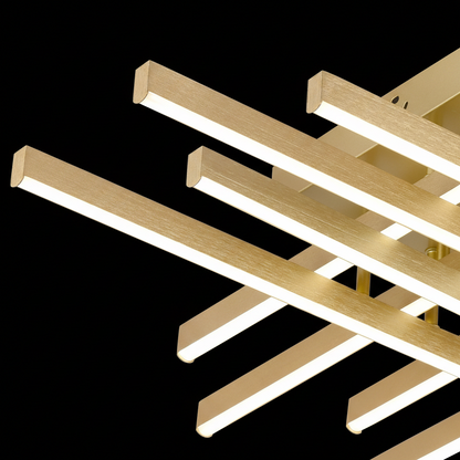 Lampadario LED con Telecomando LINEX, 108W, Luce 3000K/4000K/6000K, Dimmerabile, Oro Lampadari LED con Telecomando Titolo predefinito Alessandro Design