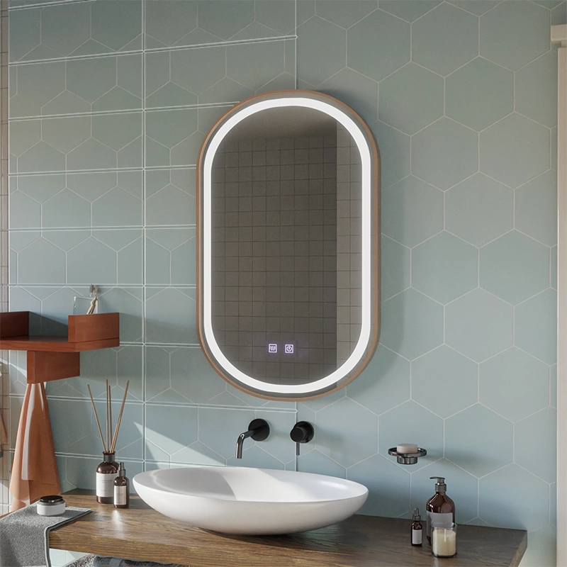 Specchio LED Touch Impora Demist System 50x80 cm Cornice Oro Rosa