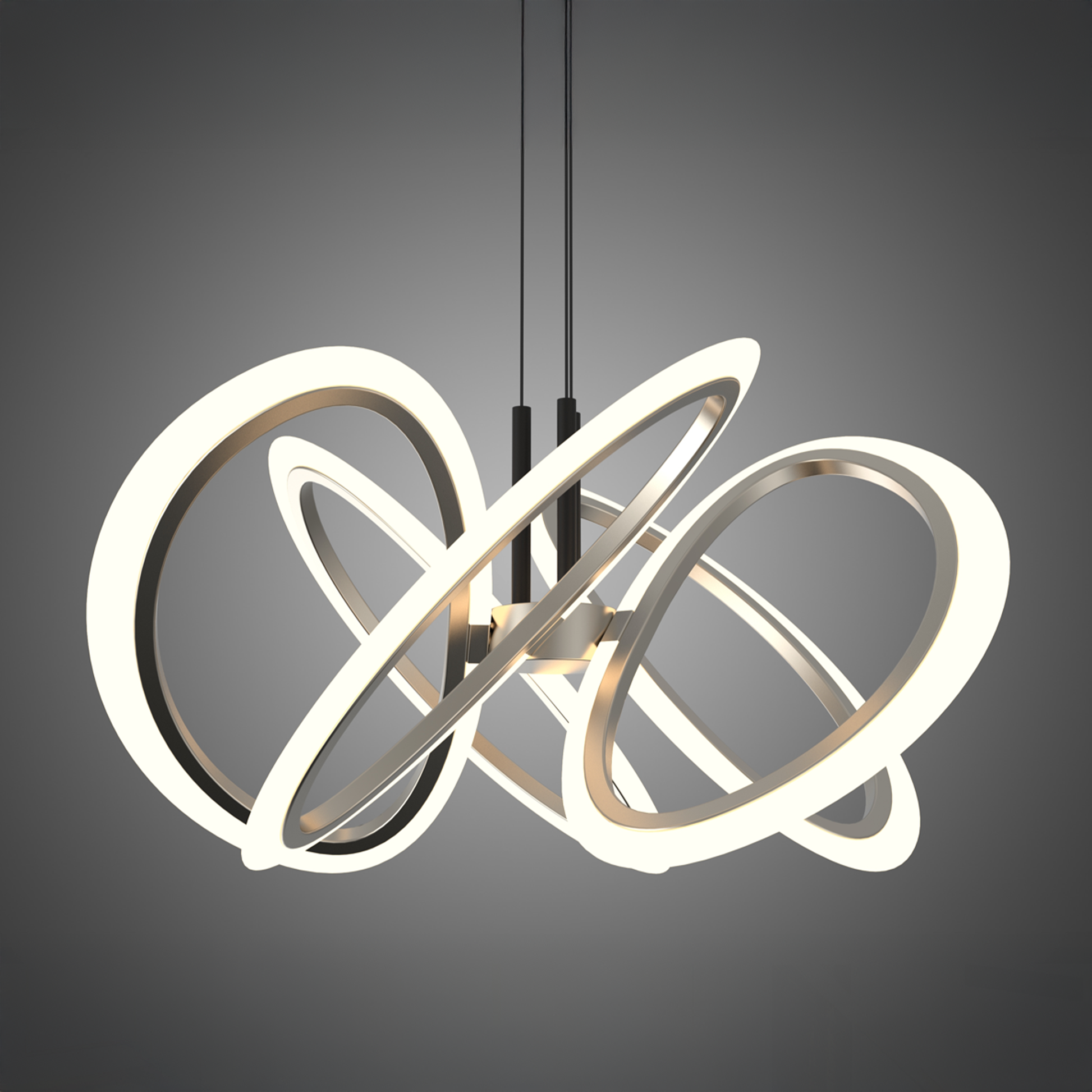 Lampadario LED a Sospensione con Telecomando RIMINI 86W, 5 Elementi, Luce Fredda/Calda/Neutra, Dimmerabile, Lampadari LED Oro con Telecomando Titolo predefinito Alessandro Design