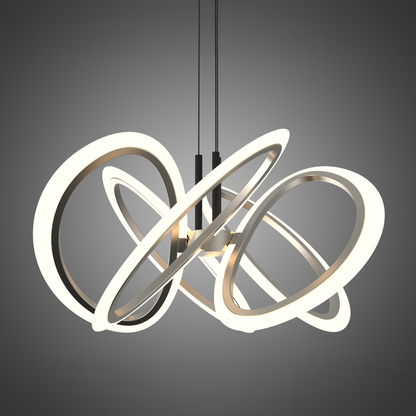 Lampadario LED a Sospensione con Telecomando RIMINI 86W, 5 Elementi, Luce Fredda/Calda/Neutra, Dimmerabile, Lampadari LED Oro con Telecomando Titolo predefinito Alessandro Design