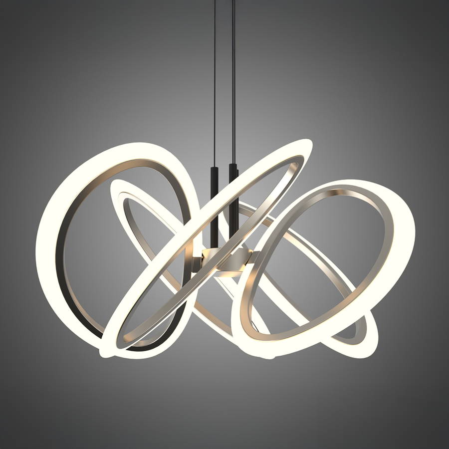 Lampadario LED a Sospensione con Telecomando RIMINI 86W, 5 Elementi, Luce Fredda/Calda/Neutra, Dimmerabile, Lampadari LED Oro con Telecomando Titolo predefinito Alessandro Design