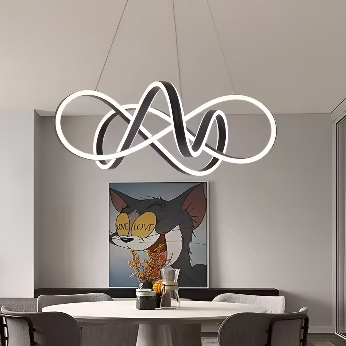 Lustra LED suspendata cu telecomanda INFINITY HALO 69W, lumina Rece/Calda/Neutra, Dimabila, Negru, Inaltime Reglabila Lustre Moderne Default Title Alessandro Design