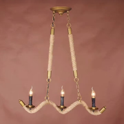 Lampadario in corda, 3xE27, marrone, metallo e corda LV572/3BK Lampadari vintage Titolo predefinito Alessandro Design