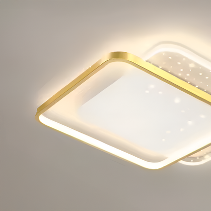 Lampadario LED con telecomando GILDRA 48W, 2 Quadrati, Luce Fredda/Calda/Neutra, Dimmerabile, Oro Lampadari LED con Telecomando Titolo predefinito Alessandro Design