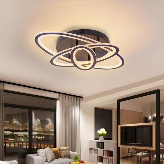 Lampadario a LED con telecomando TIANA 78W, 3 Ellissi, Luce Fredda/Calda/Neutra, Dimmerabile, Nero Lampadari a LED con telecomando Titolo predefinito Alessandro Design