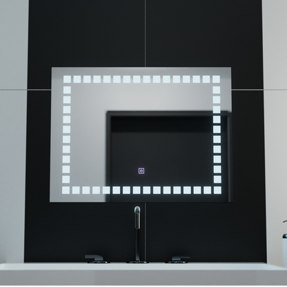 Specchio rettangolare a LED, 80x60 cm, Grid Light Basic Touch Specchi Korman C Titolo predefinito Alessandro Design