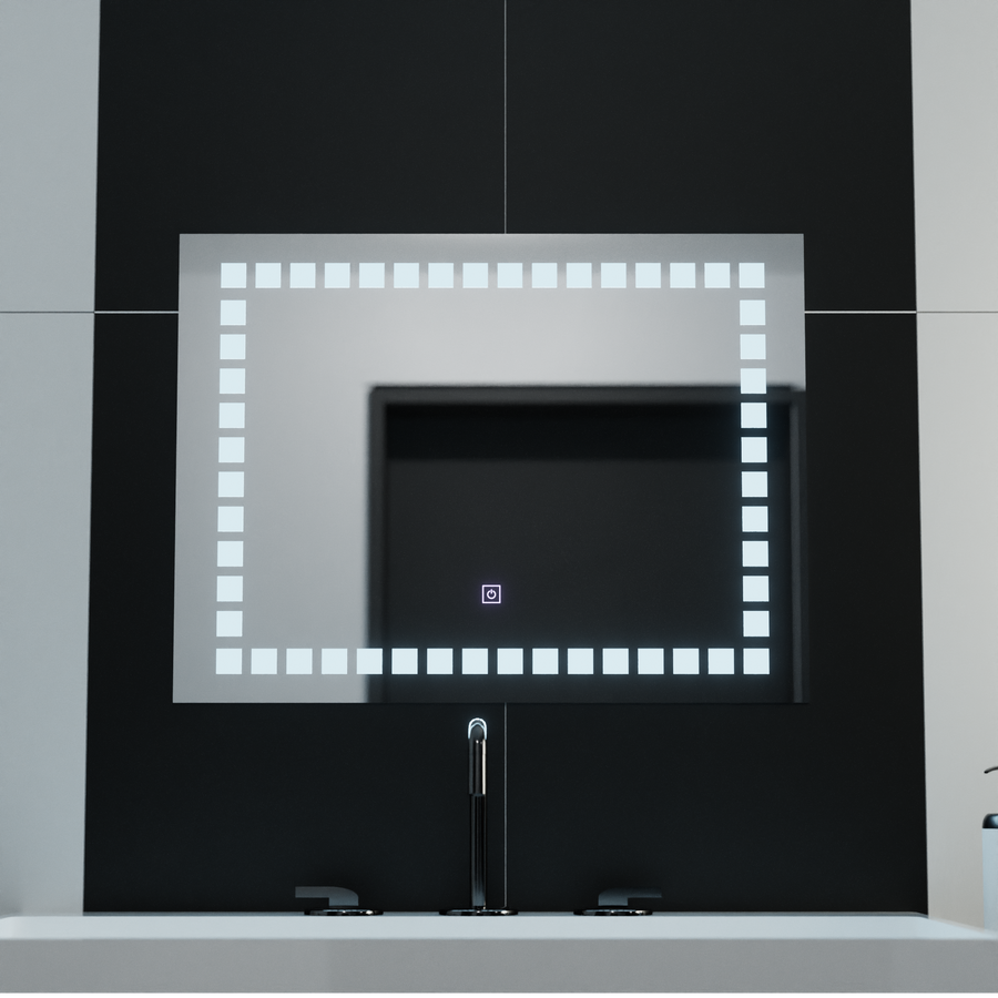 Specchio rettangolare a LED, 80x60 cm, Grid Light Basic Touch Specchi Korman C Titolo predefinito Alessandro Design
