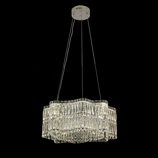 Lampadario LED in Cristallo con Telecomando WAVE Regalis, 52W, Luce Calda/Fredda/Neutra Altezza Regolabile, Luce Dimmerabile, Lampadari LED in Metallo e Cristallo con Telecomando Titolo predefinito Alessandro Design