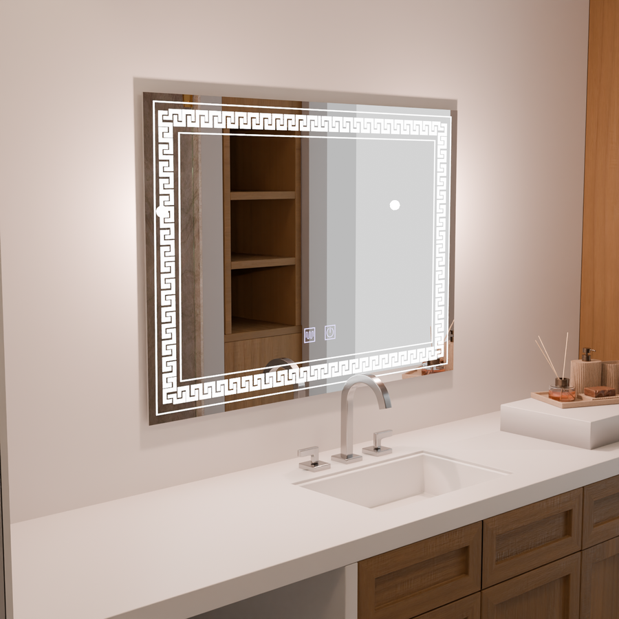 Specchio rettangolare LED 80x60 Touch Volta Sistema antiappannante Specchi Korman E Default Title Alessandro Design