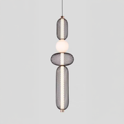 Lampadario LED a Sospensione LM551/4BK, 24W, Luce 3000/4000/6000K, Nero, Altezza Regolabile Lampadari Moderni Titolo predefinito Alessandro Design