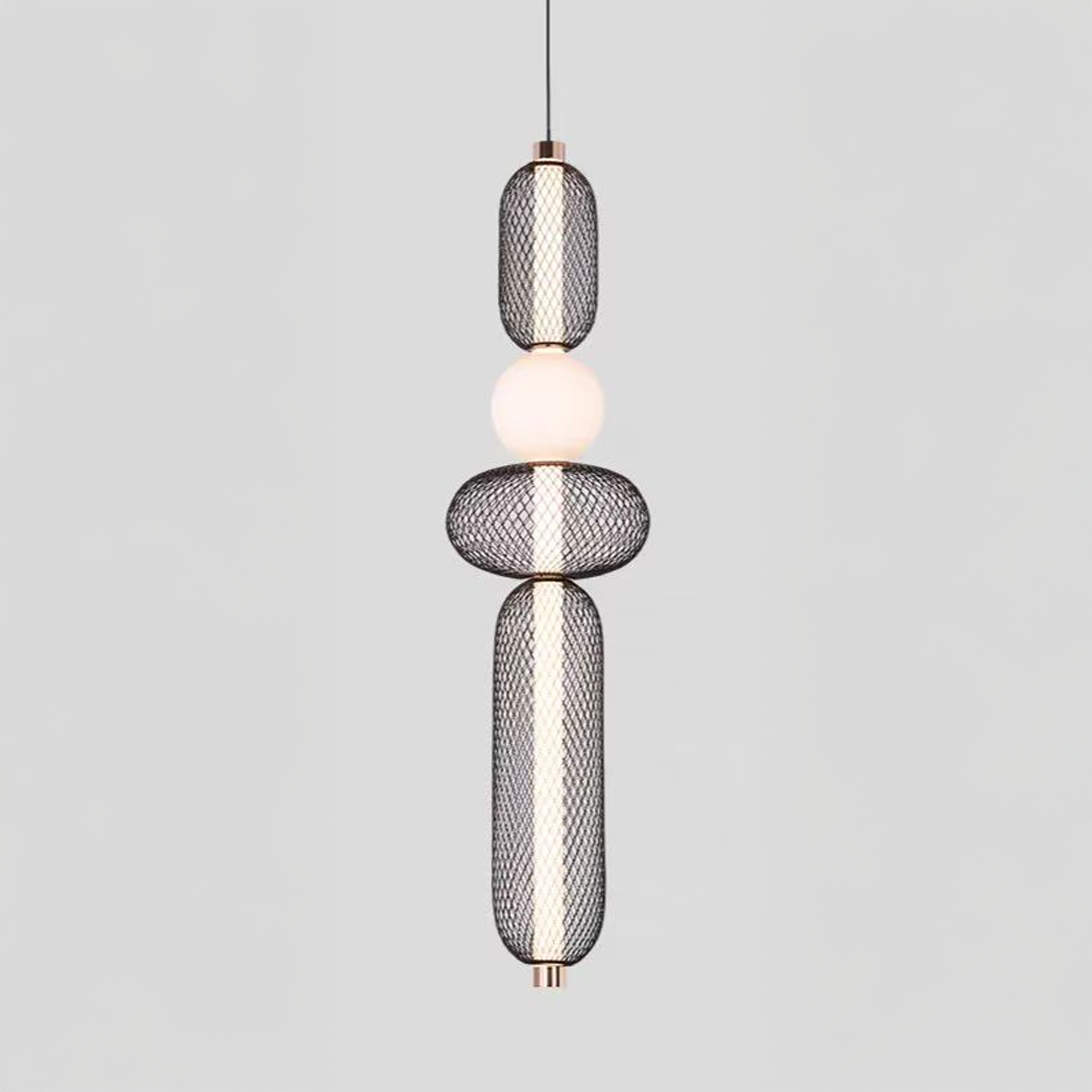 Lampadario LED a Sospensione LM551/4BK, 24W, Luce 3000/4000/6000K, Nero, Altezza Regolabile Lampadari Moderni Titolo predefinito Alessandro Design