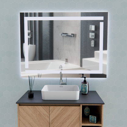 Giga LED Mirror, 80x60cm, Argento, Touch, Luce 6000K Korman Mirrors E Titolo predefinito Alessandro Design