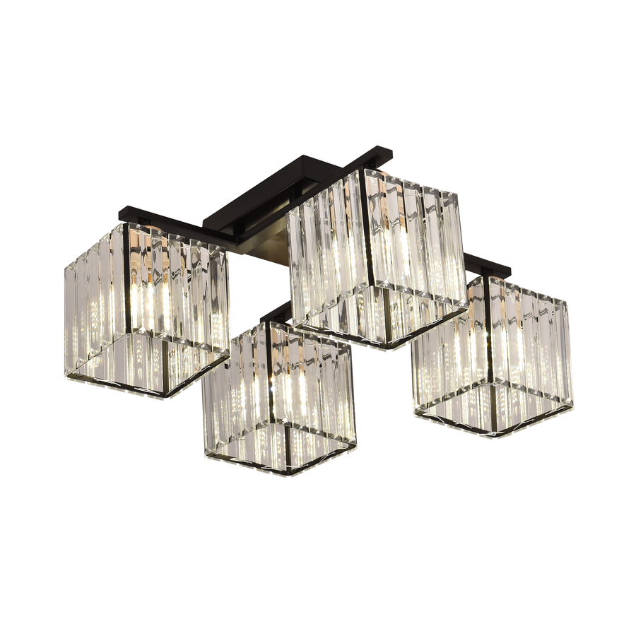 Lampadario georgiano, LC111/4BK, 4x E27, Nero, Metallo Lampadari classici Titolo predefinito Alessandro Design