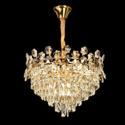 Lampadario in Cristallo FLORENCE Eleganza 9x E14, Diametro 50cm, Oro Lucido, Altezza Regolabile Lampadari in Cristallo Titolo predefinito Alessandro Design