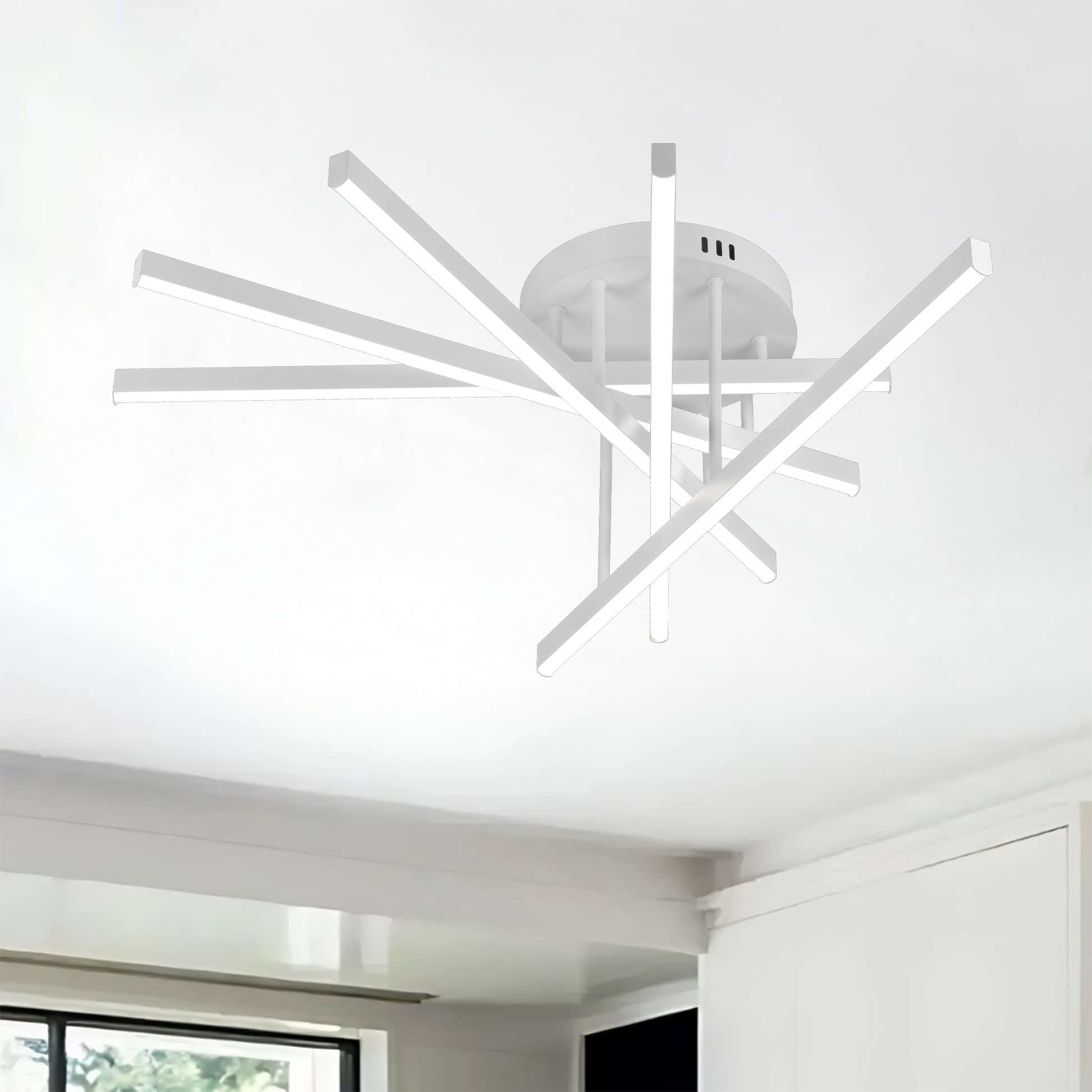Lampadario LED con Telecomando GIO, 68W, 5 Elementi, Luce Fredda/Calda/Neutra, Dimmerabile, Lampadario LED Bianco con Telecomando Titolo predefinito Alessandro Design