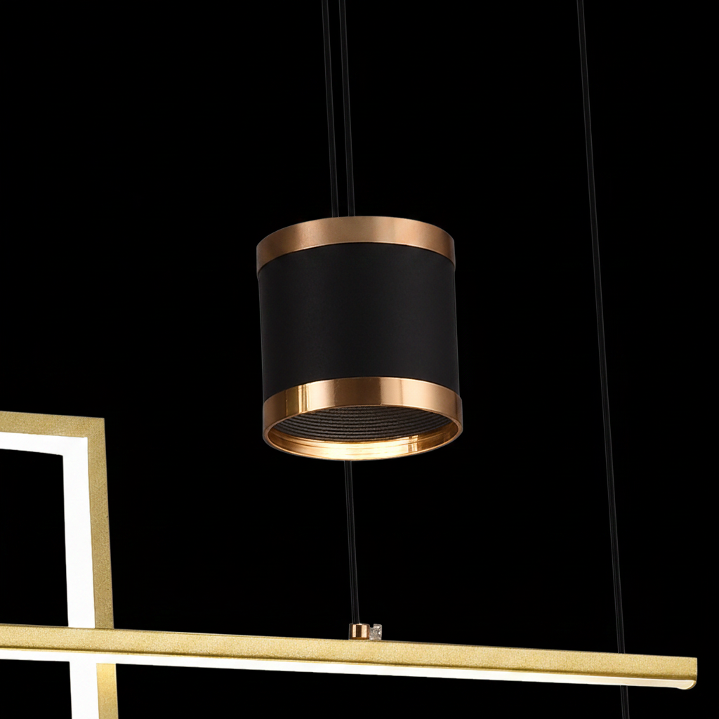 Lampadario a sospensione LED con telecomando DENISSE 81W, Luce Fredda/Calda/Neutra, Dimmerabile, Oro, Altezza regolabile, 2233/4GD Lampadari a LED con telecomando Titolo predefinito Alessandro Design