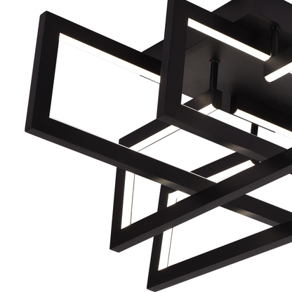 Lampadario LED con telecomando 96W, 4 Elementi, Luce Fredda/Calda/Neutra, Dimmerabile, Nero Lampadari LED con Telecomando Titolo predefinito Alessandro Design