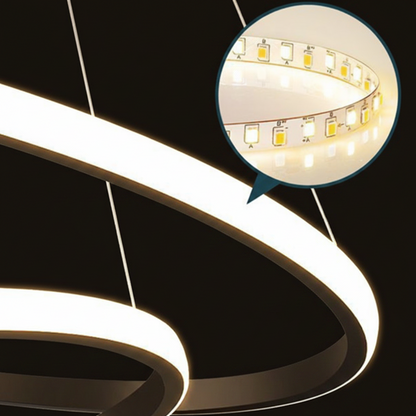 Lampadario a sospensione a LED RICCI 25W, 2 Cerchi, Luce Fredda/Calda/Neutra, Nero, Lampadari Moderni Regolabili in Altezza Titolo predefinito Alessandro Design