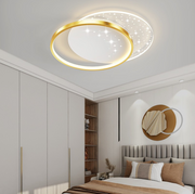 Lampadario LED con telecomando LUNARO 38W, 2 Cerchi, Luce Fredda/Calda/Neutra, Dimmerabile, Lampadari LED Bianco Oro con Telecomando Titolo predefinito Alessandro Design