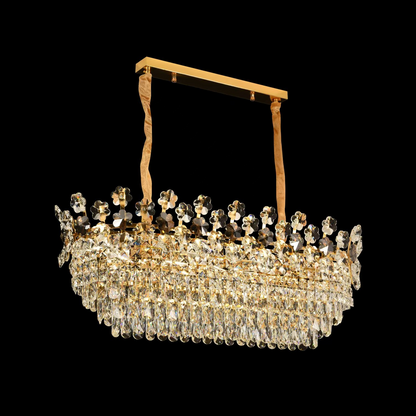 Lampadario in Cristallo FLORENCE Imperio 10x E14, 90 cm, Oro Lucido, Altezza Regolabile Lampadari in Cristallo Titolo predefinito Alessandro Design
