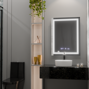 Specchio rettangolare a LED, 75x90 cm, Verite MotionGlow Marcello, Sistema Demister, Orologio e Termometro, Specchi Dimmerabili Marcello Titolo predefinito Alessandro Design