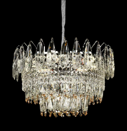 Lampadario di cristallo MAJESTIC Elegance, 9x E14, diametro 50 cm, cromo lucido, altezza regolabile Lampadario di cristallo Titolo predefinito Alessandro Design