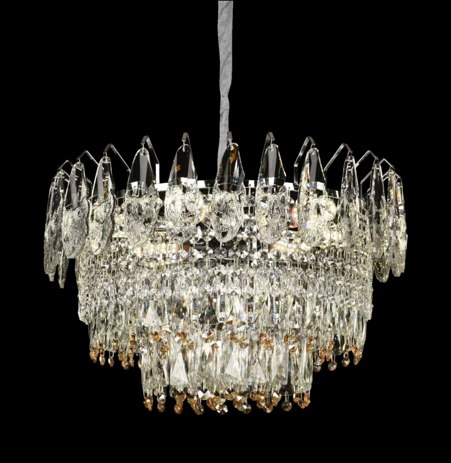 Lampadario di cristallo MAJESTIC Elegance, 9x E14, diametro 50 cm, cromo lucido, altezza regolabile Lampadario di cristallo Titolo predefinito Alessandro Design