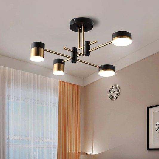 Lampadario LED Palius 48W Nero, 4 Bracci Titolo predefinito Alessandro Design