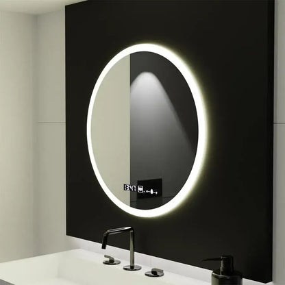 Specchio rotondo a LED, 70 cm, Elysee MotionGlow Marcello, sistema antiappannamento, orologio e termometro, specchi Dimabila Marcello Titolo predefinito Alessandro Design