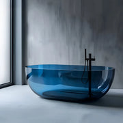 Vasca da bagno centro stanza, ovale, celeste, resina, 150x72x56 cm Titolo predefinito Alessandro Design