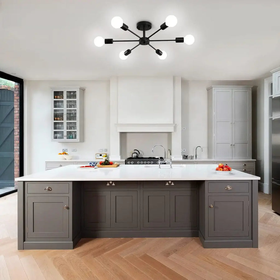 Lampadario Mikkos 6XE27, diametro 49cm, Lampadari Moderni Nero Titolo predefinito Alessandro Design