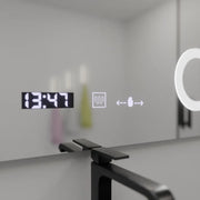 Specchio rettangolare a LED, 100x80 cm, Precision MotionGlow Marcello, sistema antiappannamento, orologio e termometro, lente d'ingrandimento cosmetica, specchi dimmerabili Marcello Titolo predefinito Alessandro Design