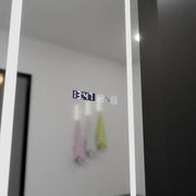 Specchio rettangolare a LED, 45x140cm, sensore radar Giulia Marcello, sistema antiappannante, orologio e termometro, Dimabila, Dressing Couture Dressing Mirrors Titolo predefinito Alessandro Design