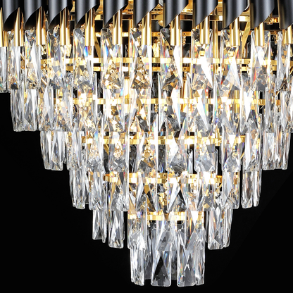 Candelabru Cristal CC900/800X1200, 23xE14, Diametru 80cm, Inaltime 120cm, Auriu Lucios si Negru, Inaltime Reglabila, Design Elegant Candelabre Cristal Default Title Alessandro Design