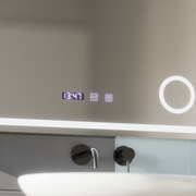 Specchio Touch LED NIVERA Sistema Antiappannante, Orologio e Temperatura 80x60 cm Specchi Cosmetici Ingranditori Korman S Titolo predefinito Alessandro Design