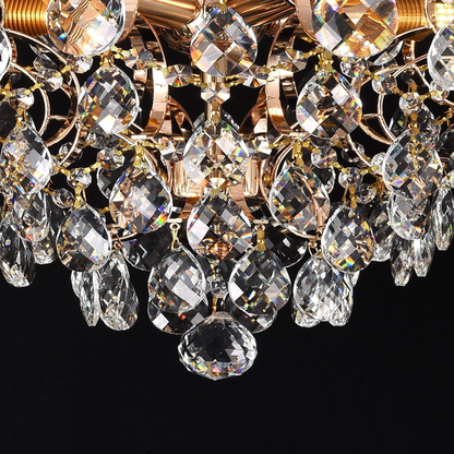 Lampadario in Cristallo CRYSTARA Nobile, 5x E14, Diametro 40cm, Lampadari in Cristallo Oro Lucido Titolo predefinito Alessandro Design